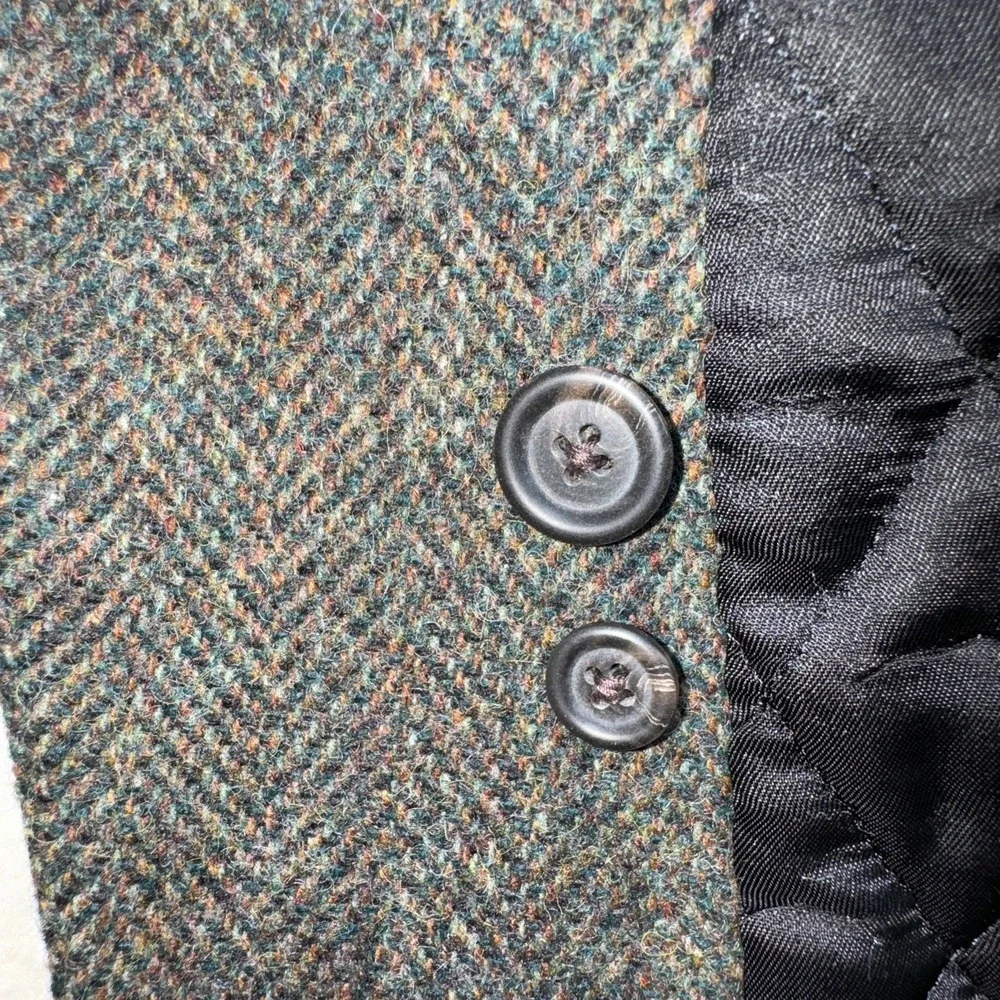 LL‎ Bean Blazer Mens Large Regular Green Wool Herringbone Thinsulate USA Made